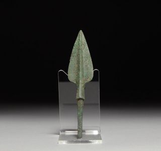 Authentic Ancient Persian Near Eastern Bronze Age Leaf Shaped Arrow Head photo