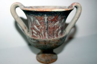 Ancient Greek Hellenistic Pottery Kantharos 3rd Century Bc photo
