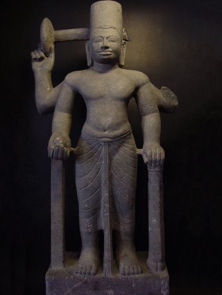 Rare Khmer Sandstone Multi - Arm Figure Of Vishnu,  Pre - Angkor,  Phnom Da 7th - 8th C. photo