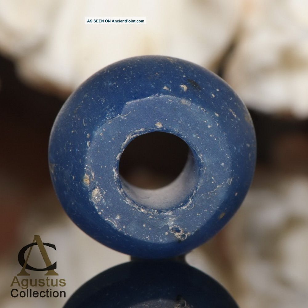 Ancient Ban Chiang Blue Glass Bead 6.  86 G Rare Thailand 500 – 300 Bc Neolithic & Paleolithic photo