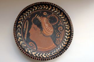 Ancient Greek Pottery Red Figure Plate 4th Century Bc photo