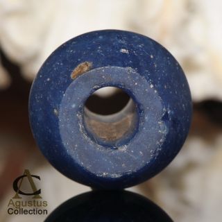 Ancient Ban Chiang Blue Glass Bead 14.  13 G Rare Thailand 500 – 300 Bc photo