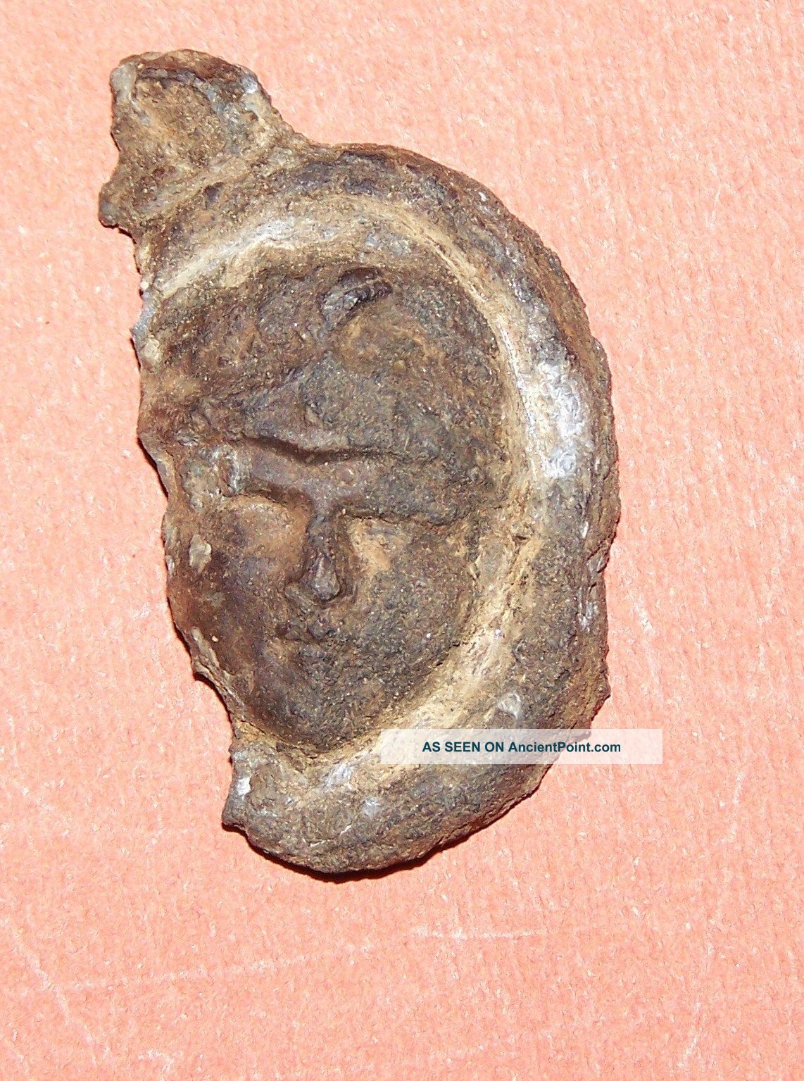Roman Uncleaned Lead Mount (crested Helmet) - Metal Detecting Find British photo