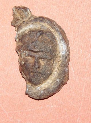 Roman Uncleaned Lead Mount (crested Helmet) - Metal Detecting Find photo