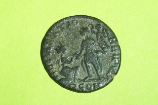 Rare Ancient Roman Coin Emperor Magnus Maximus Kneeling Woman Globe Antique Old photo