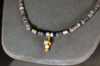 Bead Necklace,  Roman Gold And Glass Over 1600 Years Old Nr photo