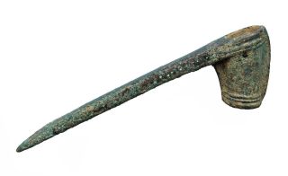 Good Luristan Iron - Age Weaponry Inscribed Bronze Adze Head C 1000 Bc Pre Greek photo