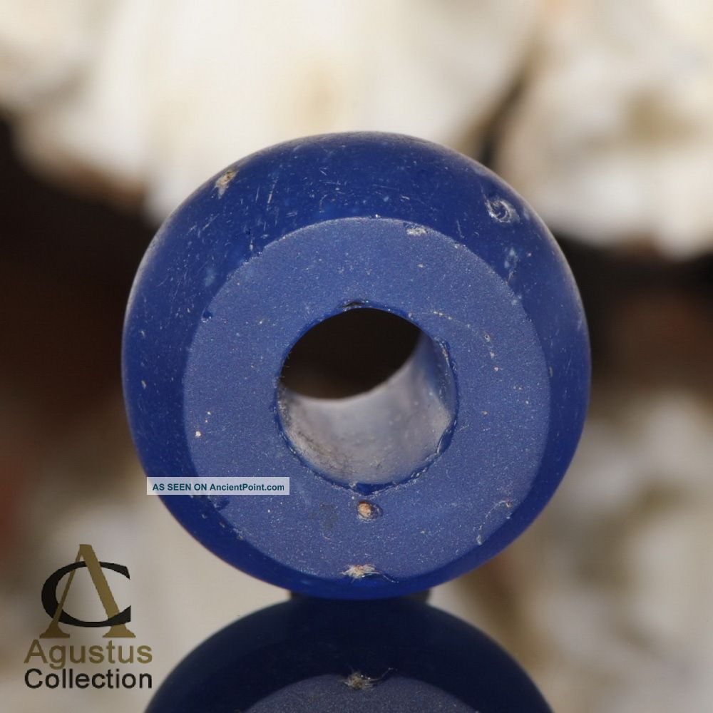 Ancient Ban Chiang Blue Glass Bead 7.  05 G Rare Thailand 500 – 300 Bc Neolithic & Paleolithic photo