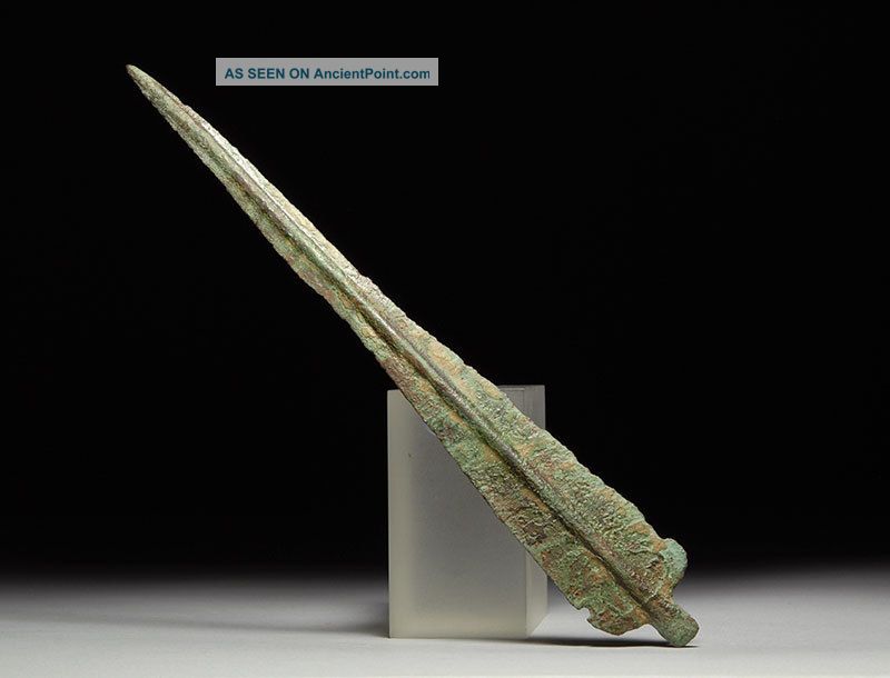 Ancient Persian Luristan Bronze Age Leaf Spear Dagger Blade Weapon Near Eastern photo