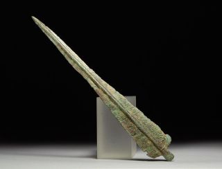 Ancient Persian Luristan Bronze Age Leaf Spear Dagger Blade Weapon photo