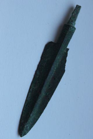 Ancient Greek Bronze Spearhead With Decoration 8/7th Century Bc photo