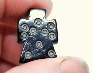 Antique Medieval Jet Cross Ring And Dot Decoration Found In Garden North Yorks photo
