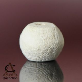 Ancient Ban Chiang Neolithic Bead White Limestone Rare Thailand 500 – 300 Bc photo