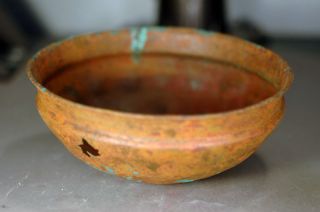 Bowl,  Levantine Holy Land Area,  Iron Age Bronze Over 2000 Years Old photo