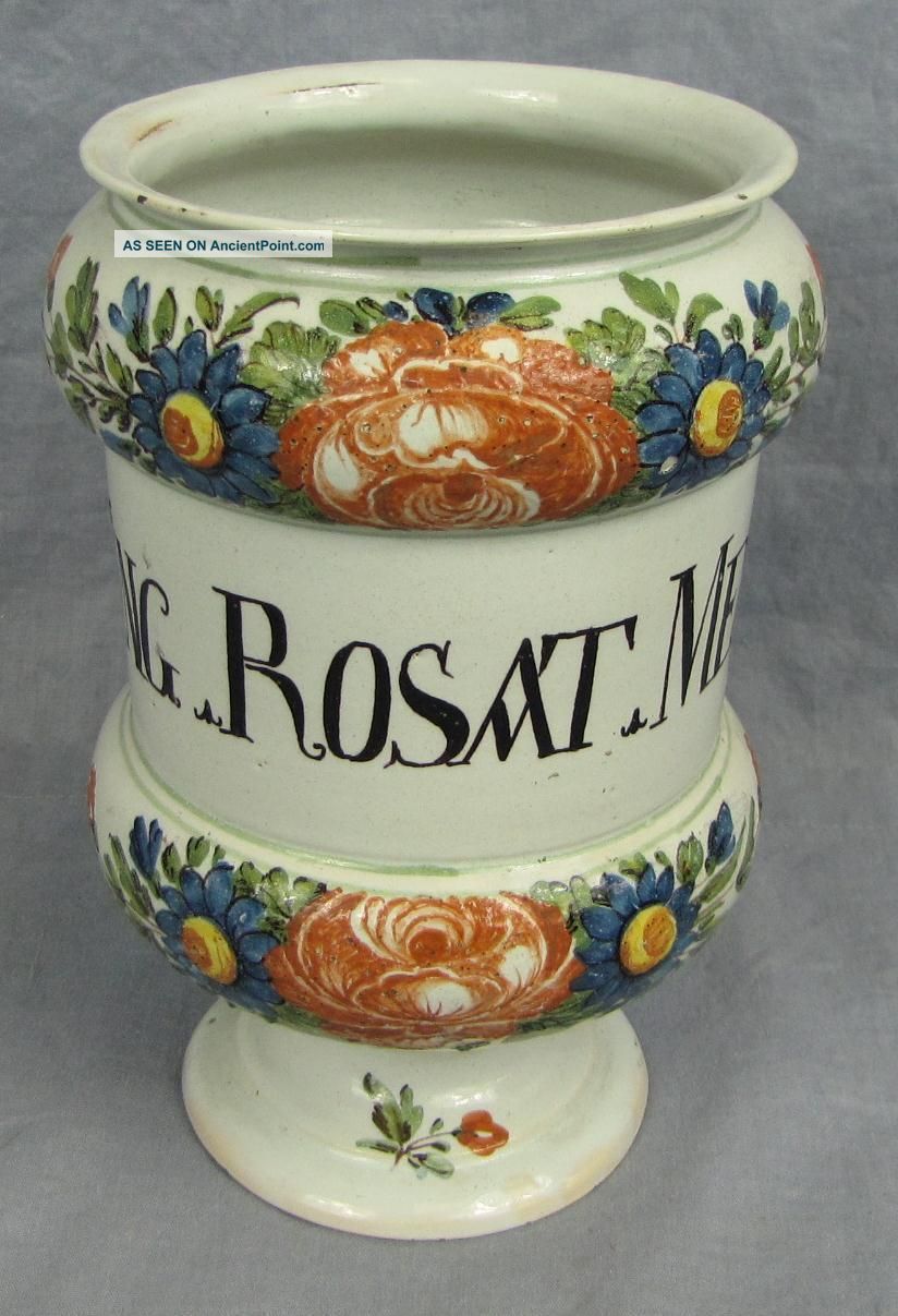 17th/18th Century Italian Polychrome Albarello (apothecary) Jar Bottles & Jars photo