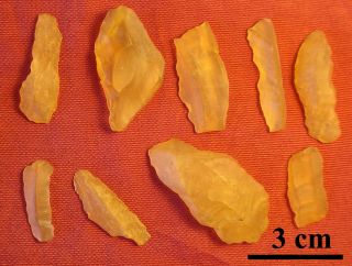 Libyan Desert Glass,  9 Small Tools Excellent Quality,  23.  9 Grams photo