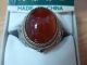 Chinese Handmade Export Sterling Silver Enamel Carnelian Ring One Sz. Chinese photo 1