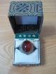 Chinese Handmade Export Sterling Silver Enamel Carnelian Ring One Sz. Chinese photo 6