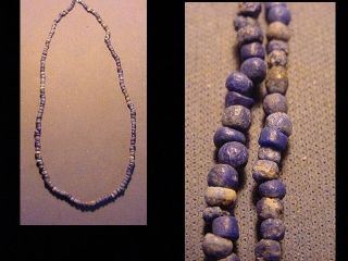 String Roman Lapis Lazuli Beads Circa 100 - 400 A.  D. photo