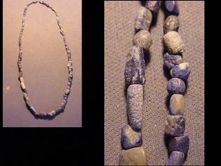 String Roman Lapis Lazuli Beads Circa 100 - 400 A.  D. photo