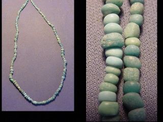 Roman Turquoise Coloured Glass Beads Circa 100 - 400 A.  D photo