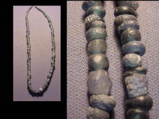 String Roman Blue Coloured Glass Beads Circa 100 - 400 A.  D. photo