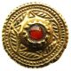 Fine Gold Gilt Decorated Plate Ring With Garnet Setting - Circa: 1800 ' S European photo 2