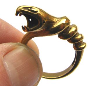 Fine Gold Gilt Georgian Snake Banded Finger Ring - Esoteric 18th Century photo