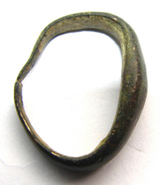 Rare Uk Found Large Roman Bronze D Frame Ring - 2nd Century Ad photo