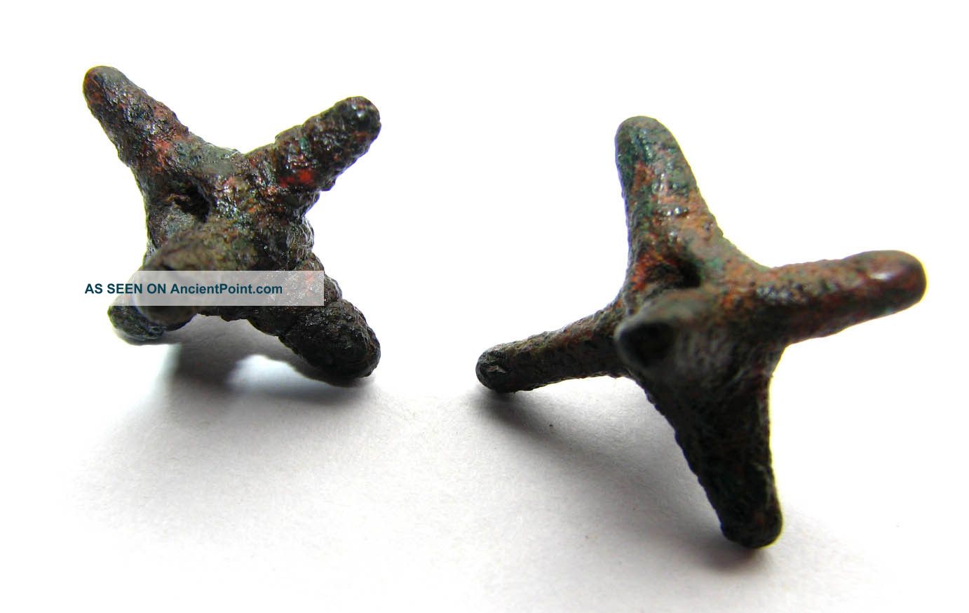 2 Rare Roman British Bronze Military Cavalry Spurs 1st - 2nd Century Ad - Cambs British photo