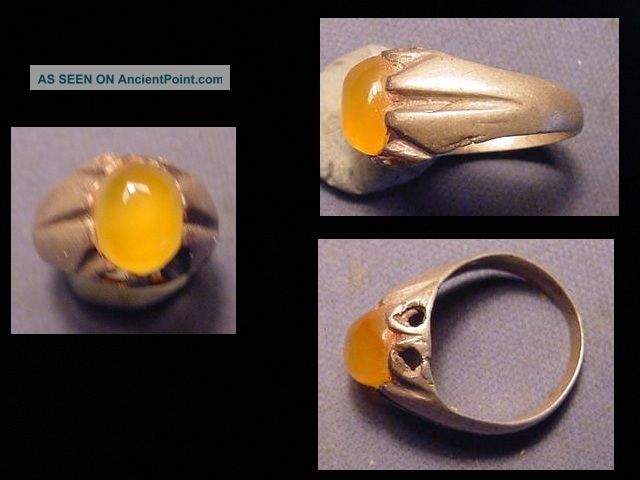Near Eastern Silver Ring Chalcedonay Stone Circa Post 1800 Near Eastern photo