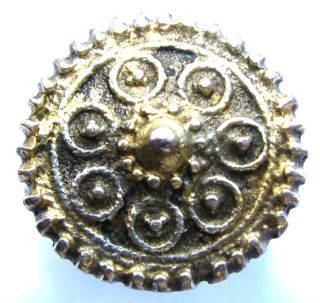 Rare Decorated Medieval Silver Gilt Crown Ring Circa: 15th Century photo