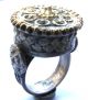 Rare Decorated Medieval Silver Gilt Crown Ring Circa: 15th Century European photo 1