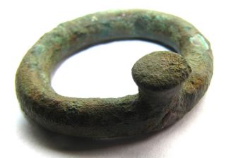 Rare Uk Found Bronze Age Bronze Ring Nodular Bezel - Circa 1500bc - Bedfordshire photo