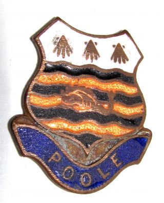 Vintage Poole Badge Shield Metal Antique Old Coat Of Arms Retro English Britain photo