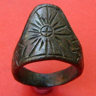 Roman Style Legionary Bronze Archer ' S Ring photo
