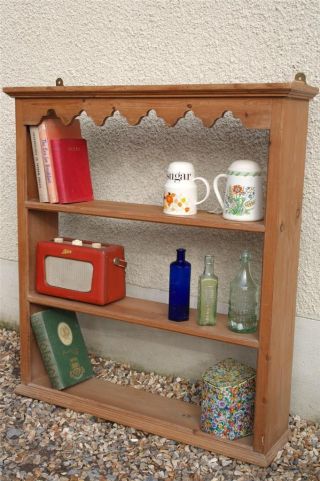 Antique Solid Pine Shelves,  Vintage Kitchen Rustic Country House Pine Shelves photo