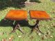 Pair 1940 ' S Mahogany Leather Top End Table Pedestal 1900-1950 photo 10