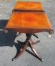 Pair 1940 ' S Mahogany Leather Top End Table Pedestal 1900-1950 photo 1
