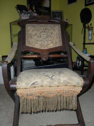 Circa 1880 Walnut Victorian Folding Chair photo