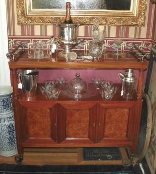 Great Wine Cabinet Or Bar With Wine Drawers.  Walnut Wood.  20th Century photo