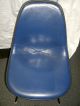 Eames Herman Miller Vtg Fiberglass Shell Chair W/blue Vinyl Seat Set Or 2 Nr Post-1950 photo 2