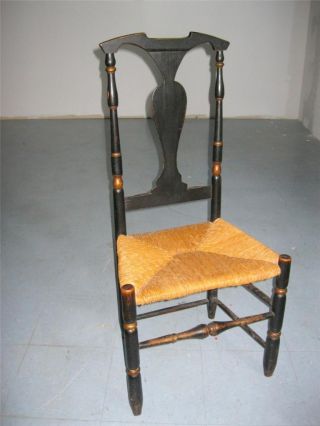 A Very Rare 18th C New London Connecticut Anne Chair In Old 19th C Paint photo
