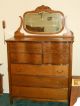 Antique Oak Bed And Dresser 1800-1899 photo 5