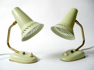 Pair Of 1960s Bedside Lamps Atomic Mid Century Danish Modern Eames 50s 70s Era photo