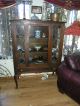 Antique Vintage Solid Wood Curio Display China Cabinet 1900-1950 photo 1