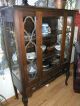 Antique Vintage Solid Wood Curio Display China Cabinet 1900-1950 photo 2