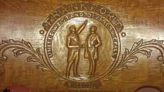 Rare Find Kentucky State Seal,  Frankfort Ky Antique Oak Office Chair - Ky Fans photo