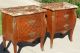Pair Of Antique French Louis Xv Style Bombay Marble Top Nightstands Nr 1900-1950 photo 2