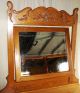 Antique Oak 2 Over 2 Drawer Dresser,  Applied Carvings,  Large Framed Tilt Mirror 1900-1950 photo 2